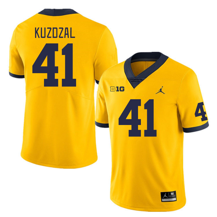 Michigan Wolverines #41 Bryson Kuzdzal College Football Jerseys Stitched Sale-Maize